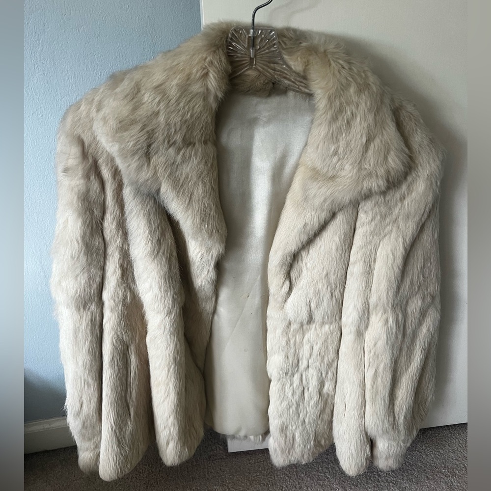 Real Rabbit fur dyed coat vintage